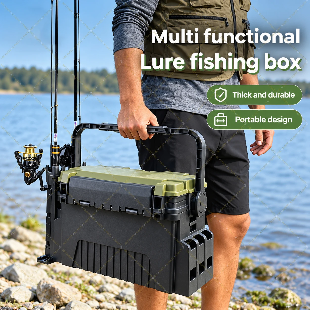 Fishing Kayak Crate - Kotak Pancing Berkapasitas Besar, Dapat Dibawa,